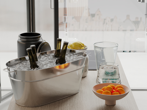 Modern Kitchen Ornaments Ice Bucket Fruit Tray