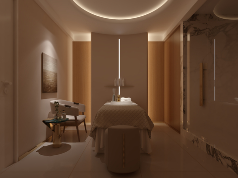 Modern spa massage room