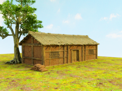 thatched cottage wooden house old house