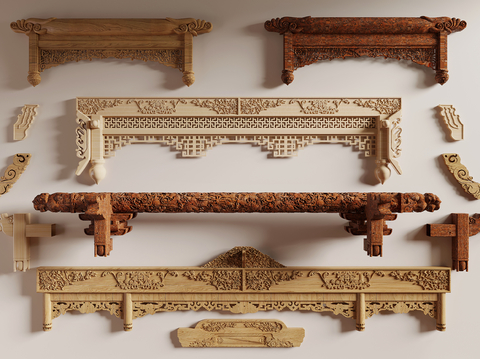 Chinese-style carved beam