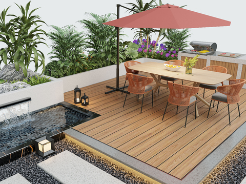 Modern Outdoor Dining Table and Chair