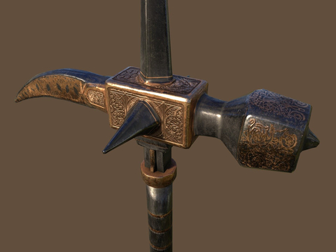 Equestrian pickaxe cartoon weapon