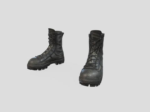 Black Leather Army Boots