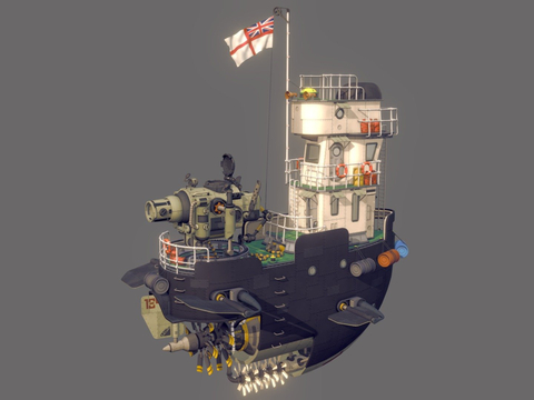 Military Vessel Diesel Airboat Gunboat