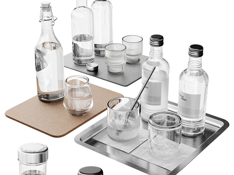 Modern Tableware Water Bottle Water Cup Tray