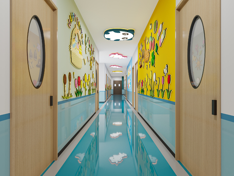 Modern Kindergarten Corridor