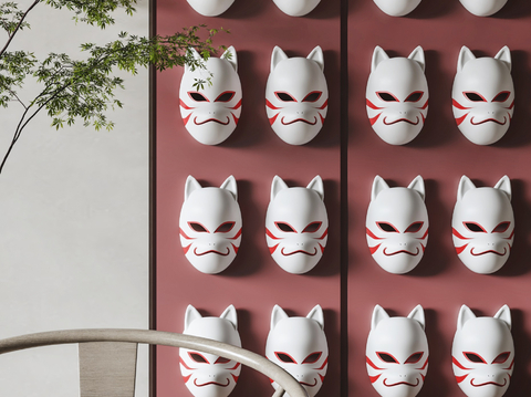 New Chinese Mask Wall Decoration Fox Mask Wall Decoration