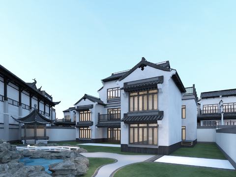 Appearance of New Chinese Courtyard Ancient Villa