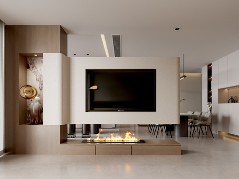 Suspended TV wall partition wall