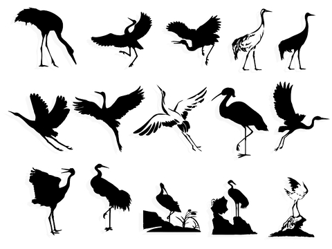 National Tide Crane Wall Decorations Silhouette