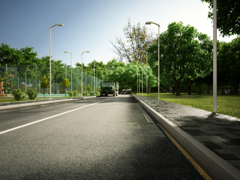 Modern Road Landscape Highway Lane