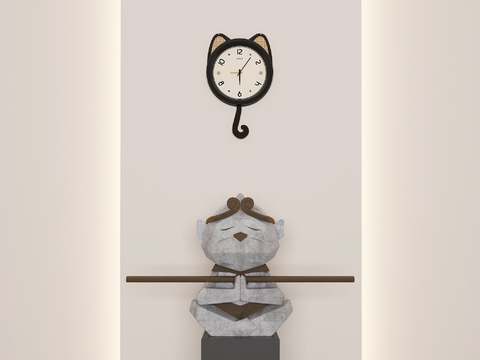 Cat clock clock wall clock