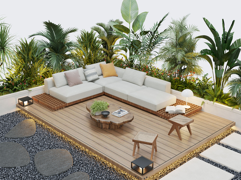 Modern outdoor sofa combination