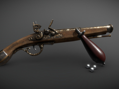 flintlock duel pistol gun