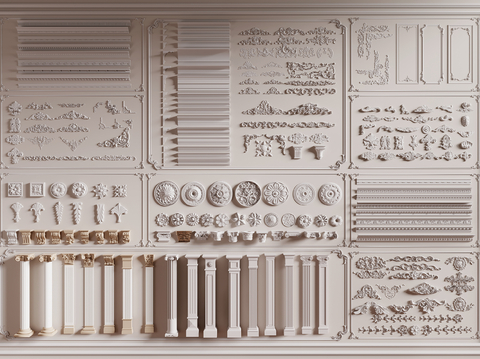 French carved plaster components