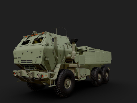 Military vehicle with high mobility rocket launcher