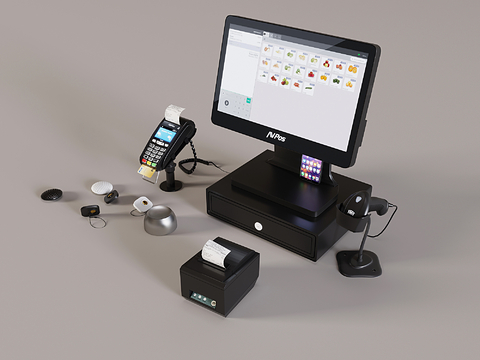 Modern cash register collection system scanner.