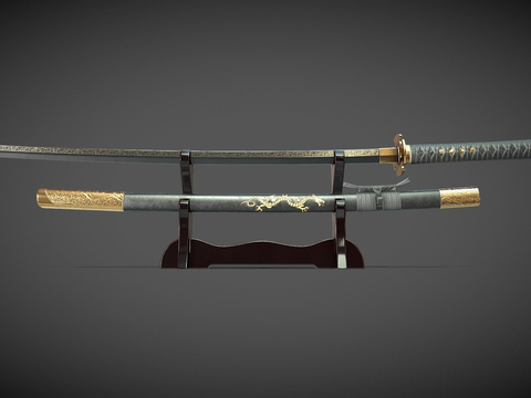 Japanese-style samurai sword furnishings