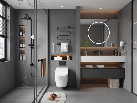 Advanced gray toilet bathroom