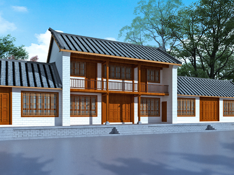 New Chinese-style Village Ancient Building House