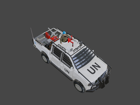 United Nations armored pick-up truck