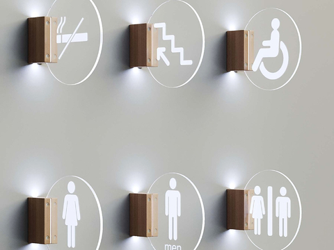 Luminous logo toilet doorplate guide plate icon