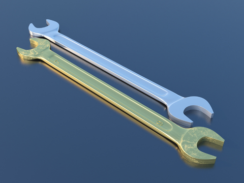 Hardware double-ended wrench