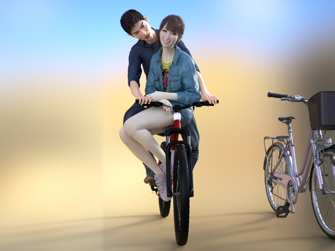 Cycling Figures Couple