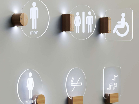 Luminous logo toilet doorplate guide plate icon