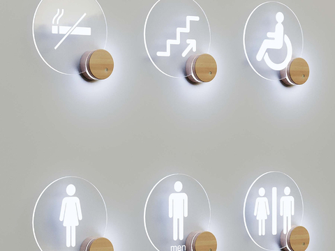 Luminous logo toilet doorplate guide plate icon