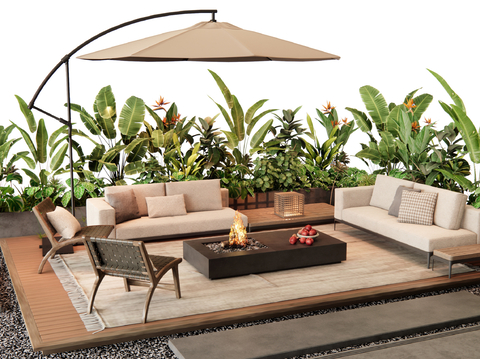 Modern outdoor sofa combination