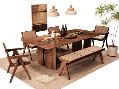 Middle Style Dining Table and Chair Bar Dining Table