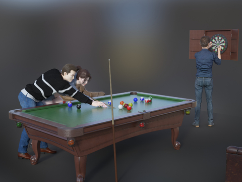 Sports figures play table tennis figures