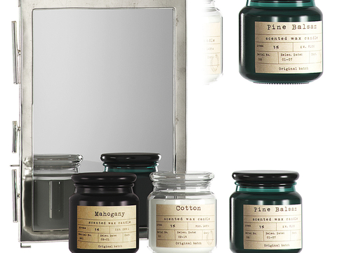 toiletries scented candle mirror