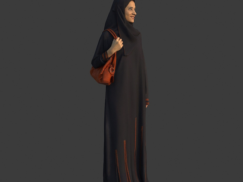 Arab Muslim Black Robe Woman