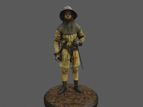 Light Armed Medieval Knight Figure