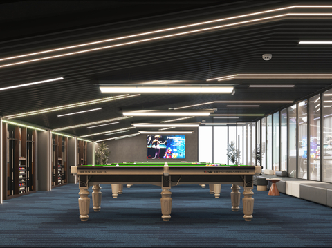 Modern Billiards Hall Billiards Room