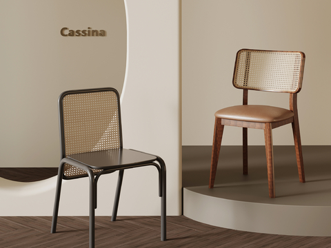 cassina Rattan Chair Dining Chair