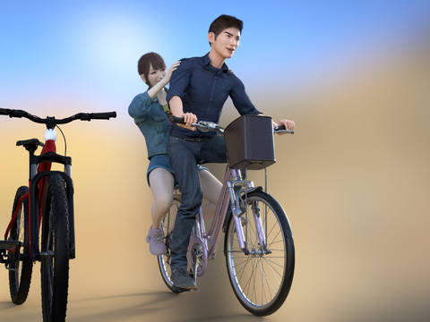 Cycling Figure Couple