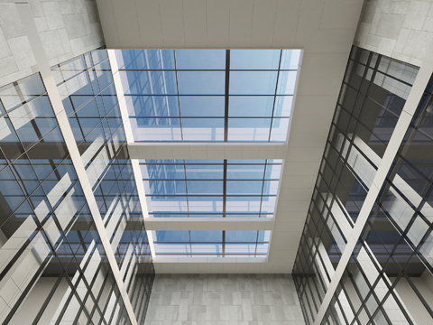 Mall skylight patio