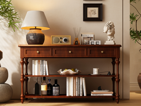 American-style end view table porch cabinet