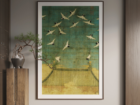 New Chinese Texture Painting Crane Painting Decorative Painting