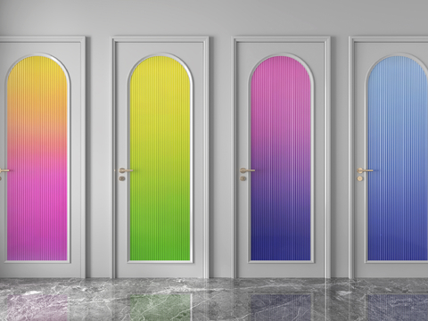 Modern swing door Changhong glass door bathroom door