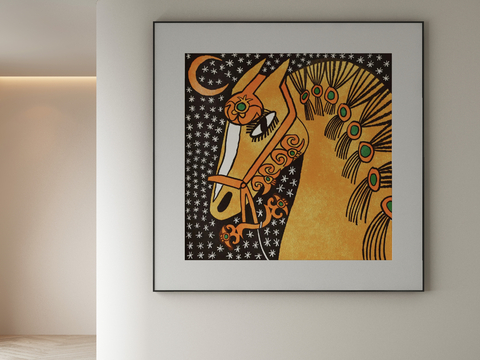 Modern Hanging Painting Cartoon Horse Painting Decorative Painting