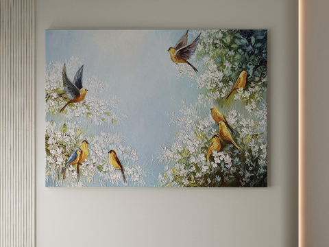 New Chinese Texture Painting Flower and Bird Painting Decorative Painting