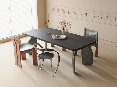 Middle style dining table and chair