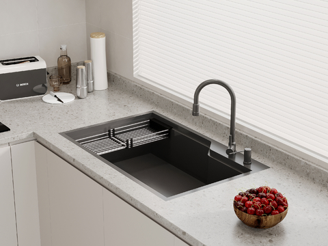 Modern cabinet sink vegetable basin large single tank