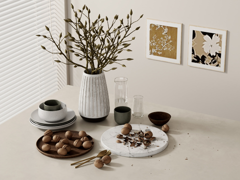 Modern Decorations Desktop Ornaments Walnut