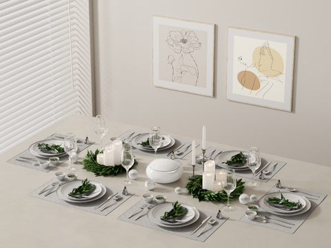 Modern Tableware Dinner Plate Knife and Fork