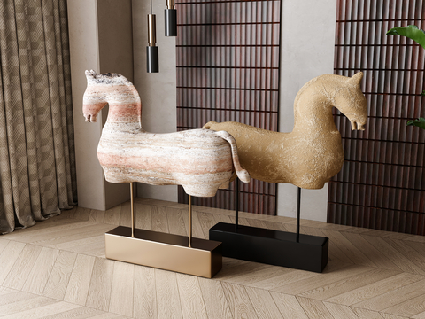 Neo-Chinese Style Ceramic Horse Sculpture Art Ornaments